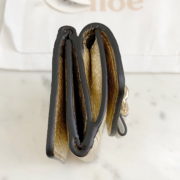 NWT Chloe Mini Metallic Trifold Wallet - Picture 12 of 16